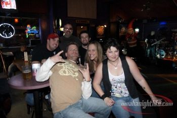 Me, former Element rhythm guitarist Dave, and the Soundbite band - again with the ONL theme....:-)
