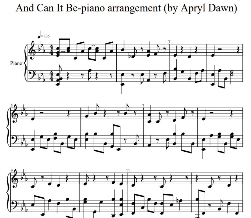 And Can It Be?-Piano arrangement by Aprl Dawn