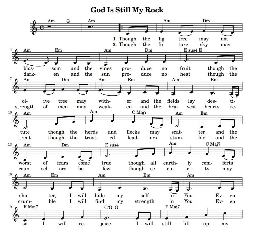 God is Still my Rock-Lead Sheet