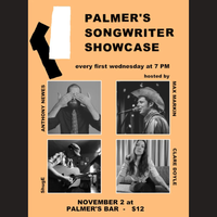 'Palmer's Songwriting Showcase' hosted by Max Markin with ShugE, Anthony Newes and Clare Doyle. 