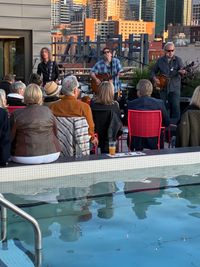 Dan Israel and his full band play at the Hewing Hotel Rooftop Concert series (makeup date from May) 