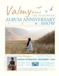 Valmy + band: 'The In Between' Album Anniversary Show, w/ special guest Gina Burgess