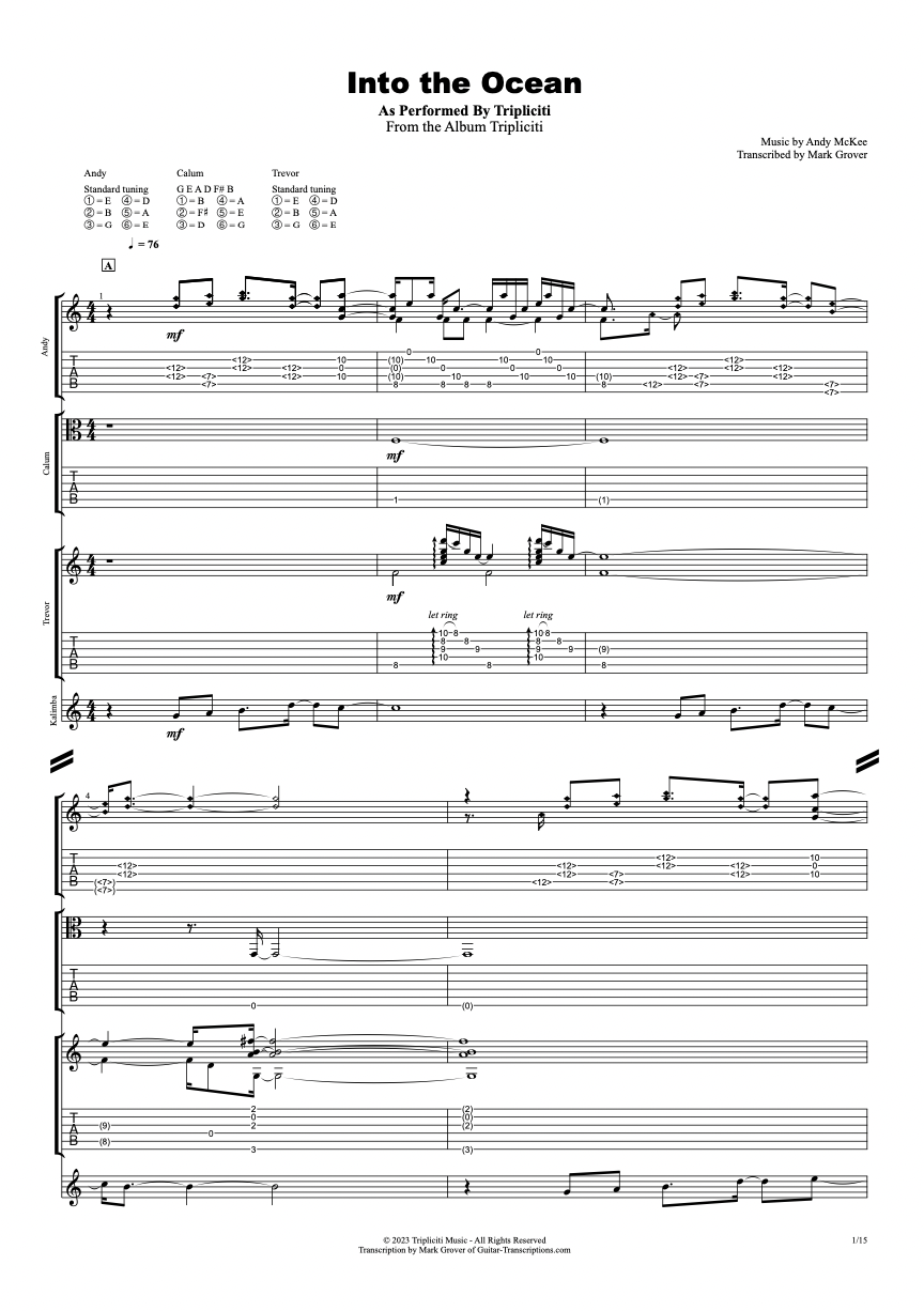 BONUS - 'Into The Ocean' - Guitar Transcription