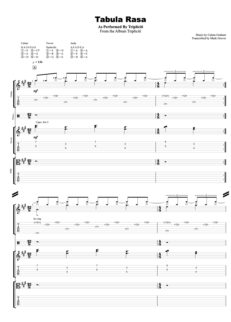'Tabula Rasa' - Guitar Transcription