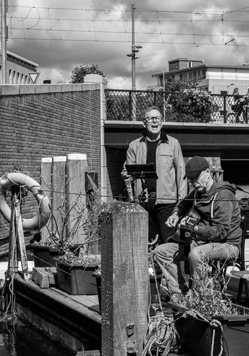 Storm & Ontij "Live Music from the Pier. The Golden Stork september 2020 The Hague with Irina Rammos and George Overmeire on mandolin. Photo: Imke van der Veen.
