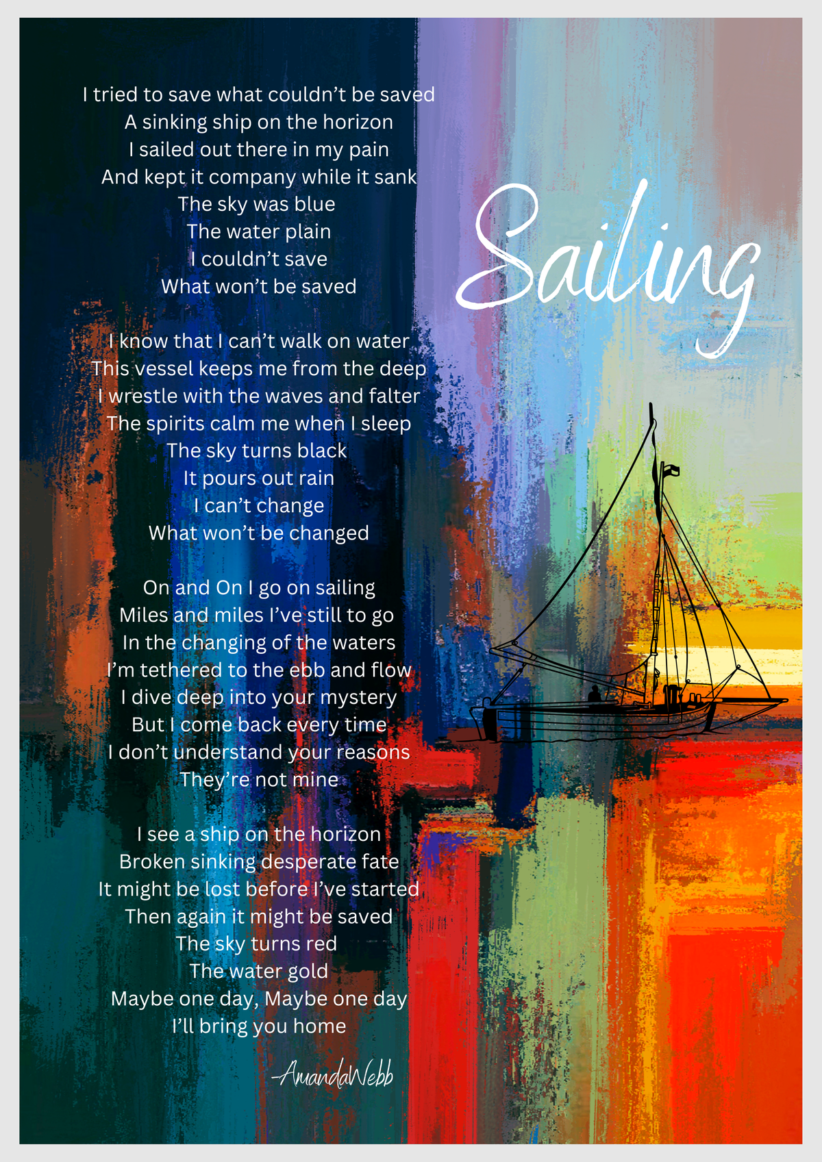 Sailing-  Lyric Art Poster