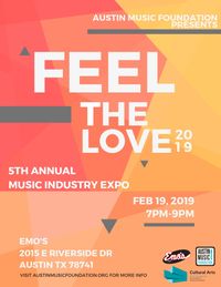 Table at Austin Music Foundation's 5th Annual ‘Feel the Love’ Music Industry Expo