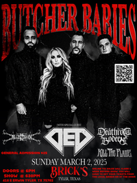 Deathrow Bodeen, Butcher Babies, Ded, Kill the Flame and Pointing to Orion