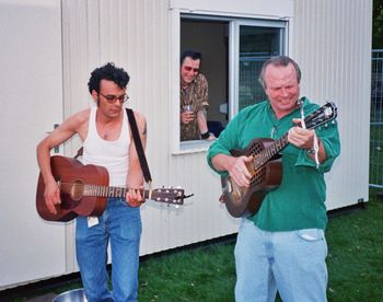 with Phil Alvin, backstage Peer Belgium, 2003
