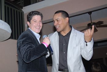 Salsa Super Star Frankie Negron and Free Style Super Star George Lamond perform at Charlie's Free Style Friday.
