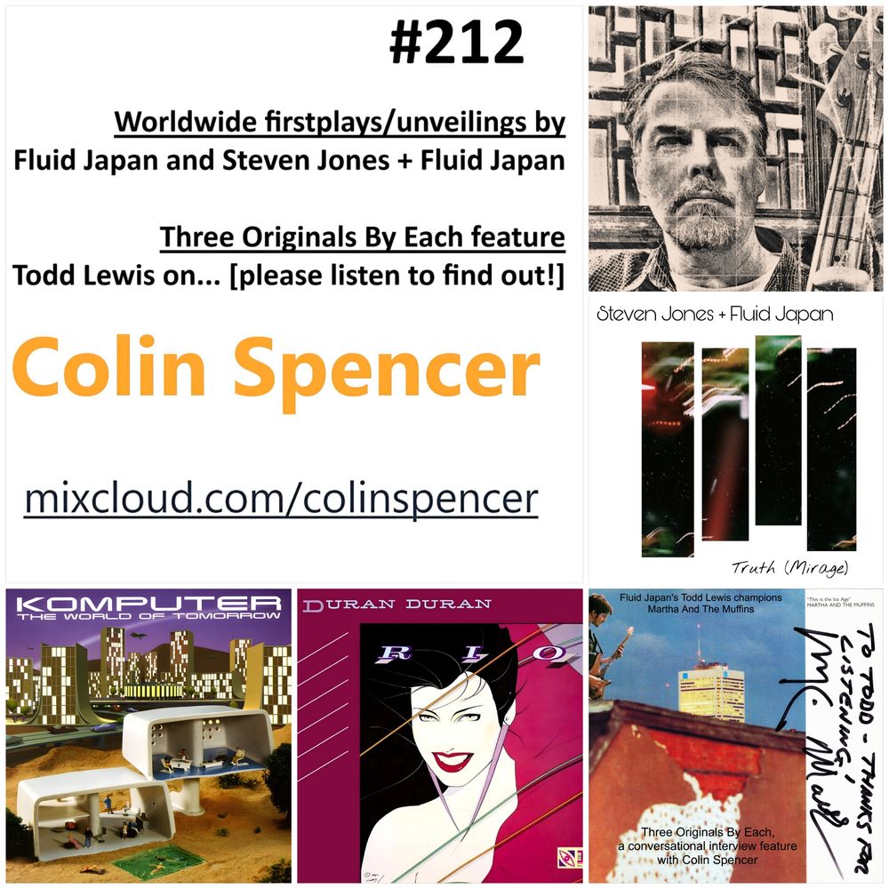 Colin Spencer, Fluid Japan, Todd Lewis, Martha and the Muffins, M+M, Duran Duran, John Taylor, Komputer, the Power Station, Saint Etienne, Black Boiler, Jalkanen