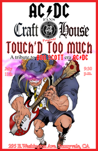 Back by Popular demand! Touch'd Too Much returns to The Craft House Sunnyvale