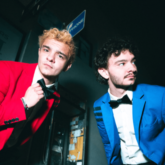 Royal Fools Band Press Shot on Construction Twins Identical Brothers
