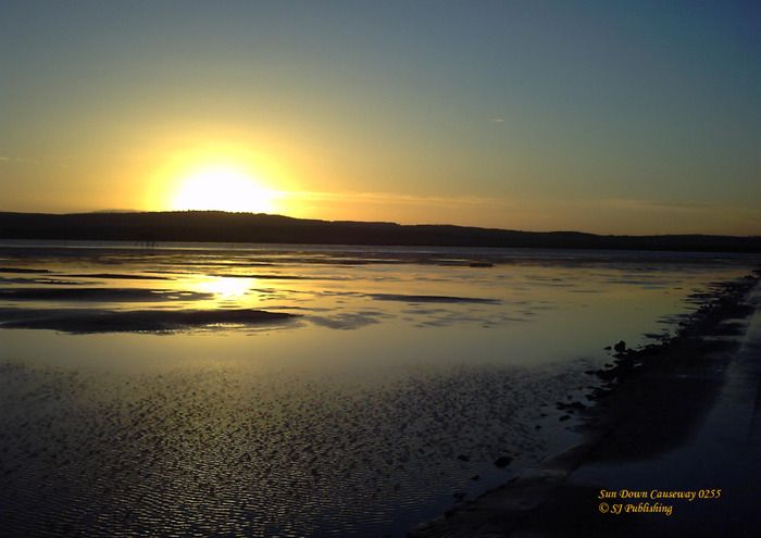 Holy Island Causeway at Sunset
