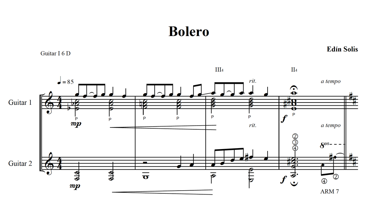 Bolero (guitar duet)