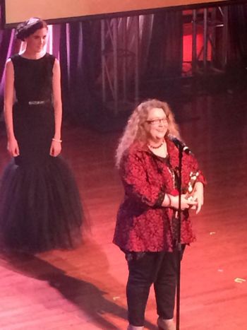Tracey accepting the Dove
