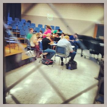 Candid shot of Tracey's Advanced Theory class in action
