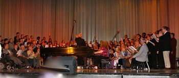 Closing program of Stamps-Baxter with Tracey. Tom Powell, nephew of Ben Speer conducts the group.
