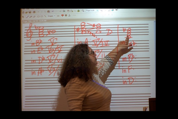Tracey teaching Secondary Dominants to her Alabama School of Gospel Music Class
