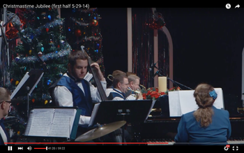 Tracey accompanying a Big Band Christmas Radio Show in Illinois
