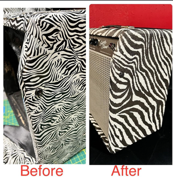 Faux zebra duct tape to fresh zebra tolex!
