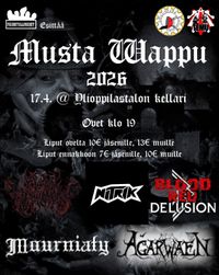Musta Wappu BLOOD RED DELUSION, AGARWAEN, MOURNIATY, NITRIK, BLACK MIASMA