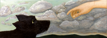 First Contact (2026, Oil on 12" x 36" Canvas)
