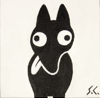 Derp (2025, Acrylic on 4"x4" Canvas)
