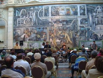 With the Roland Vazquez latin jazz combo at the Detroit Institute of Art
