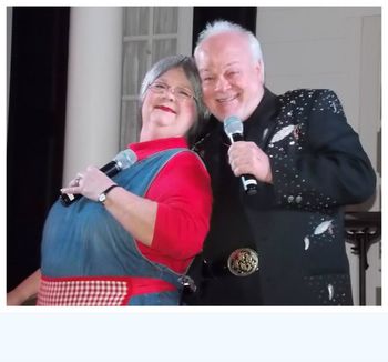 Granny No-Mo & Gaylon pause for a pose during a show.
