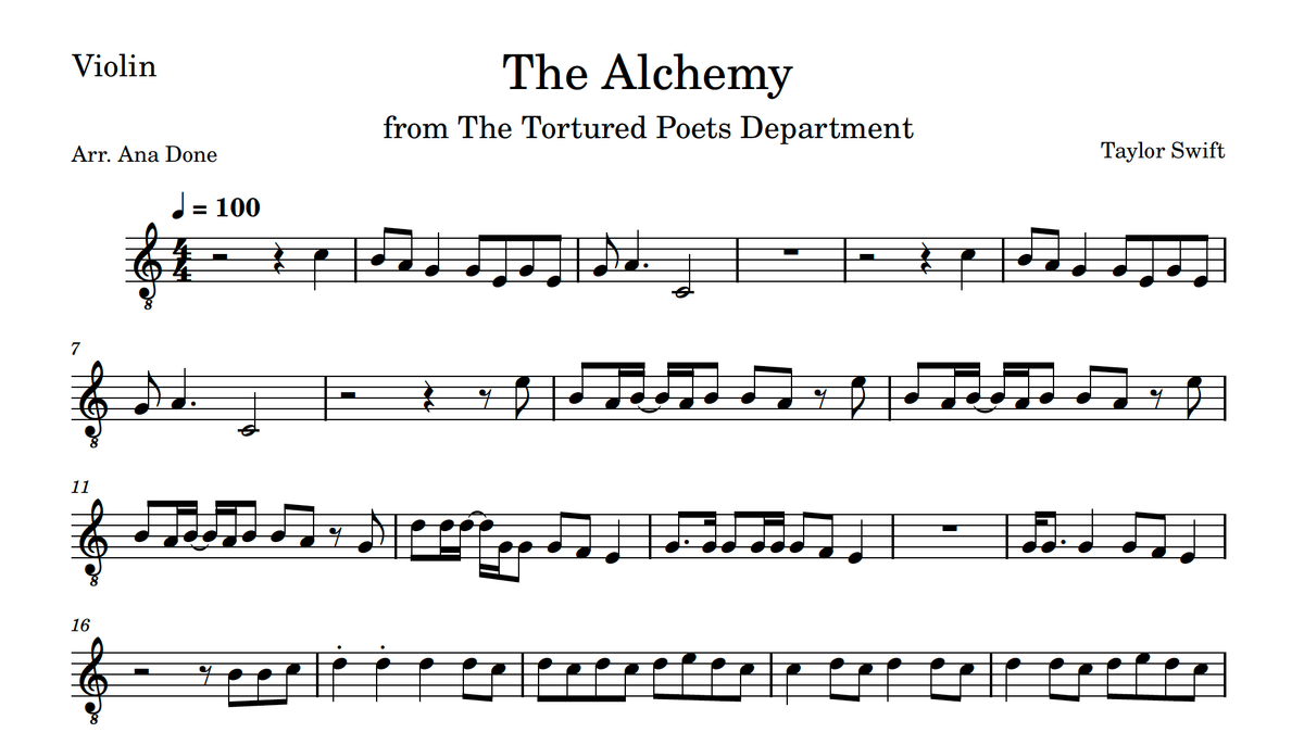The Alchemy (Violin Sheet Music)