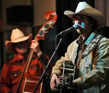 Singin' Canadiana cowboy songs while Spider plays the doghouse bass and looks on...
