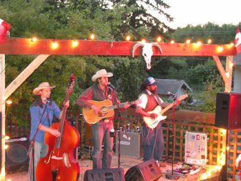 Outdoor concert at sunset on Vancouver Island
