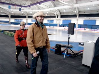 With a mountie in pursuit
