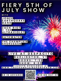 The Champlain Shoregasm w/Zach Riot & the Ultra Violet, Jonee Earthquake Band, and Bathwater