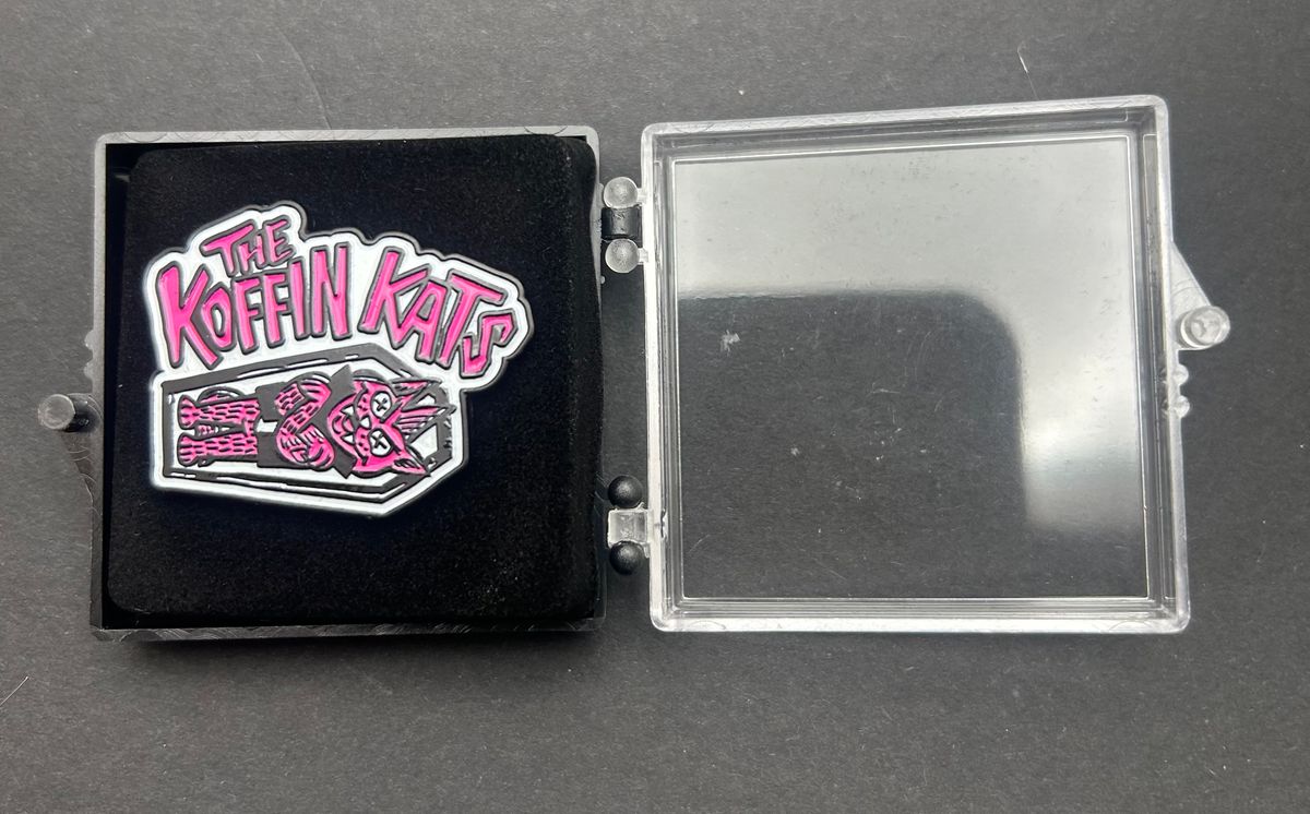 Pink Kat enamel pin