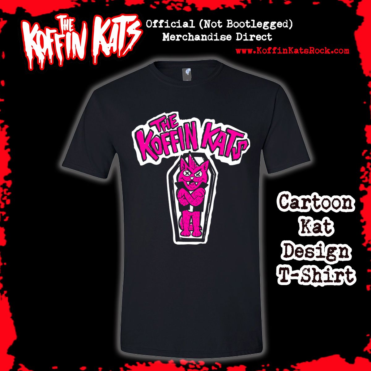 Cartoon Kat Tee (Hot Pink Ink Version)