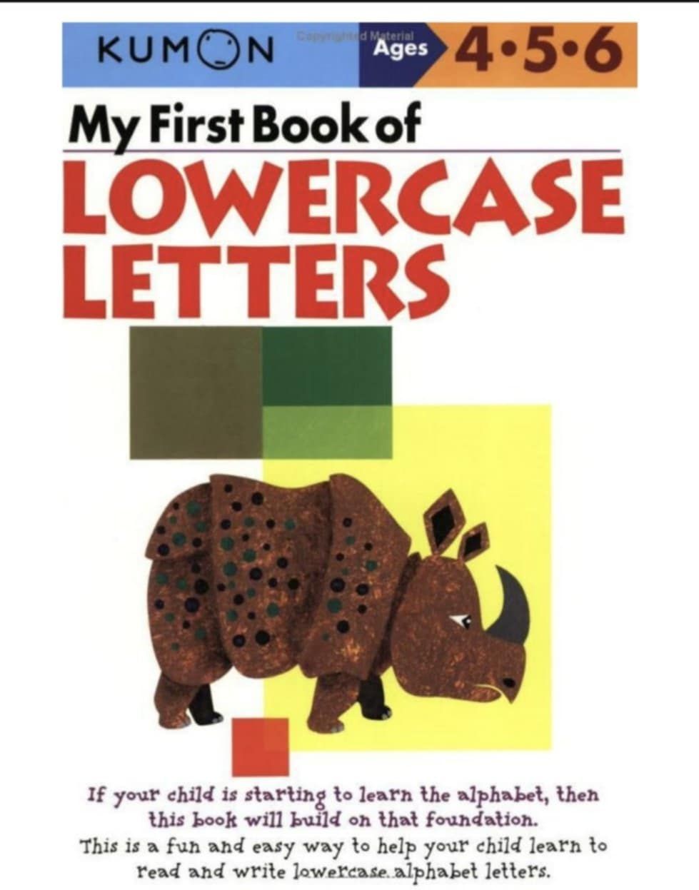 My First Book of Lowercase Letters - Kumon 4-5-6