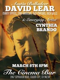 Cynthia Brando opening for David Lear at the Cinema Bar!