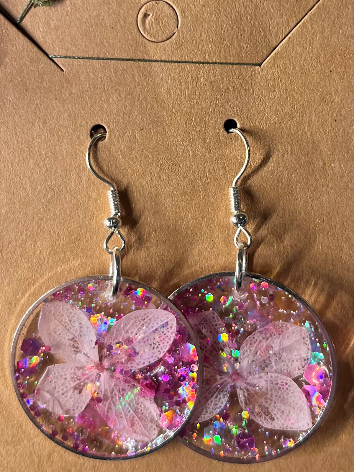 Pink Resin Earrings