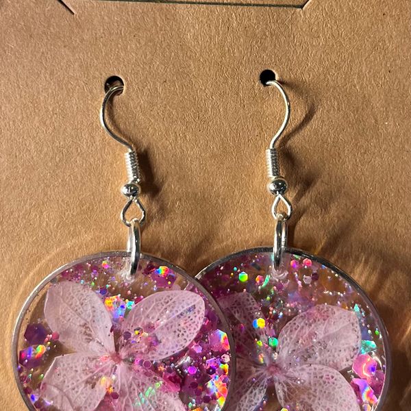 Pink Resin Earrings