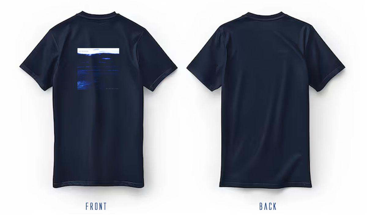 Limited Edition : INTRUSION | THE SEDUCTION OF SILENCE | CUSTOM SCREEN PRINTED MIDNIGHT BLUE T-SHIRT