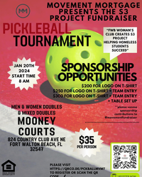 Pickleball S3 Movement Tournament Fundraiser for Homeless Students