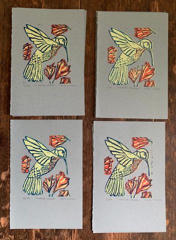 Reduction Print "Humming Mantra"
