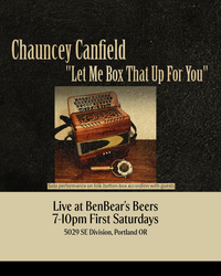 Chauncey Canfield "Let Me Box That Up For You" (monthly First Saturdays)