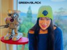 Skull beanie - Green with black skull    - includes shipping to Aotearoa