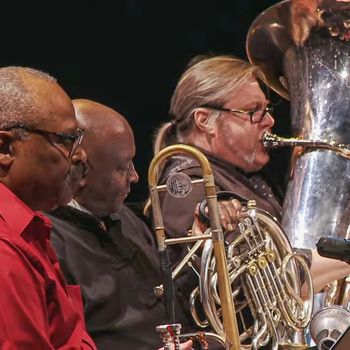 with Reggie Nicholson’s band at Roulette in Brooklyn alongside Eddie Allen and Marshall Sealy
