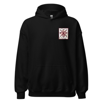 GLASSFIRES - Floral Unisex Hoodie (Black) (Front)
