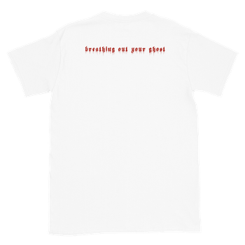 GLASSFIRES - Death Metal Unisex Short-Sleeve T-Shirt (Red/White) (Back)
