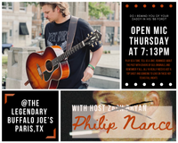 Philip Nance hosts: IZZY DED's Open Mic Nite @ Buffalo Joe's